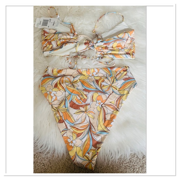 NWT L*Space Bikini Swimsuit Ringo Top Nancy Lee Bottoms Eco Chic Soulshine M/L - Picture 12 of 15